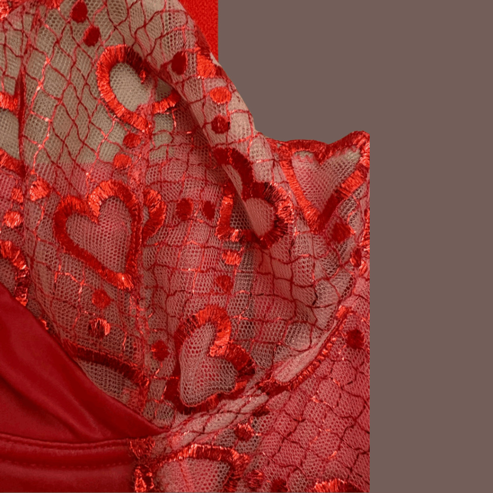 Savage X Fenty Corset | Red Lace Hearts | Size 1X | Vintage - Picture 4 of 4